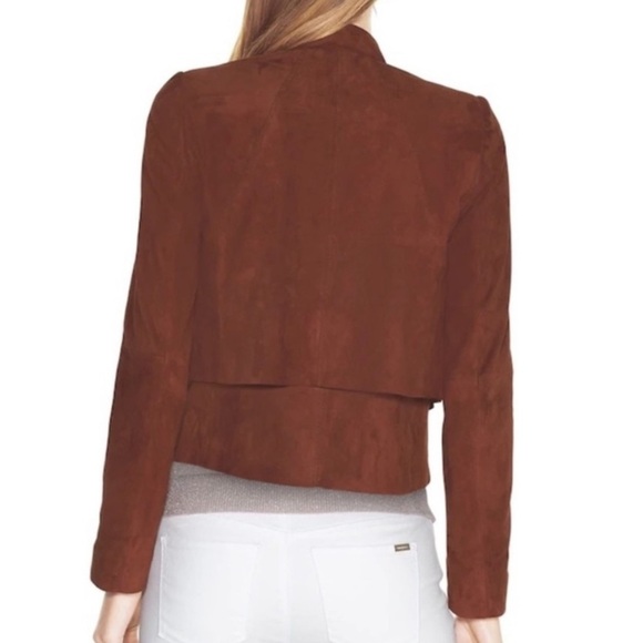 WHBM Brown Lightweight Suede Open Cascade Lapel Jacket Size Large NWOT - Picture 14 of 14